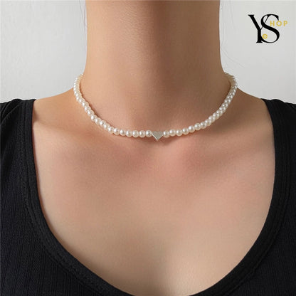 Elevate Your Style with the Chic Love Heart Pearl Choker Necklace – The Ultimate Trendy Fashion Accessory for Women | YeuroShop