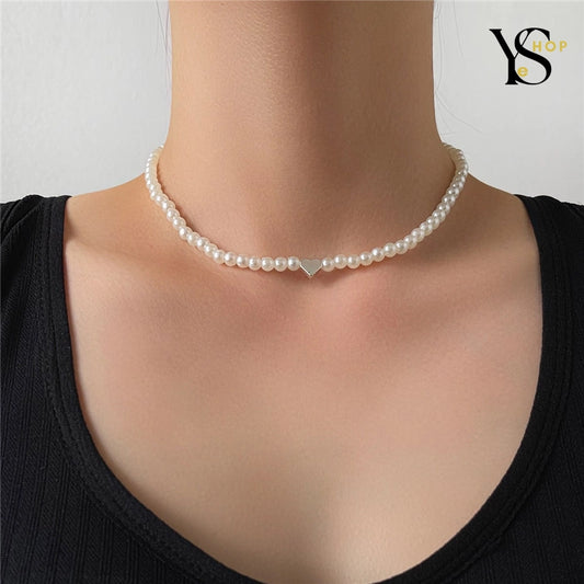 Podnieś swój styl dzięki szykownemu naszyjnikowi choker z pereł Love Heart – najmodniejszemu akcesorium modowemu dla kobiet | YeuroShop