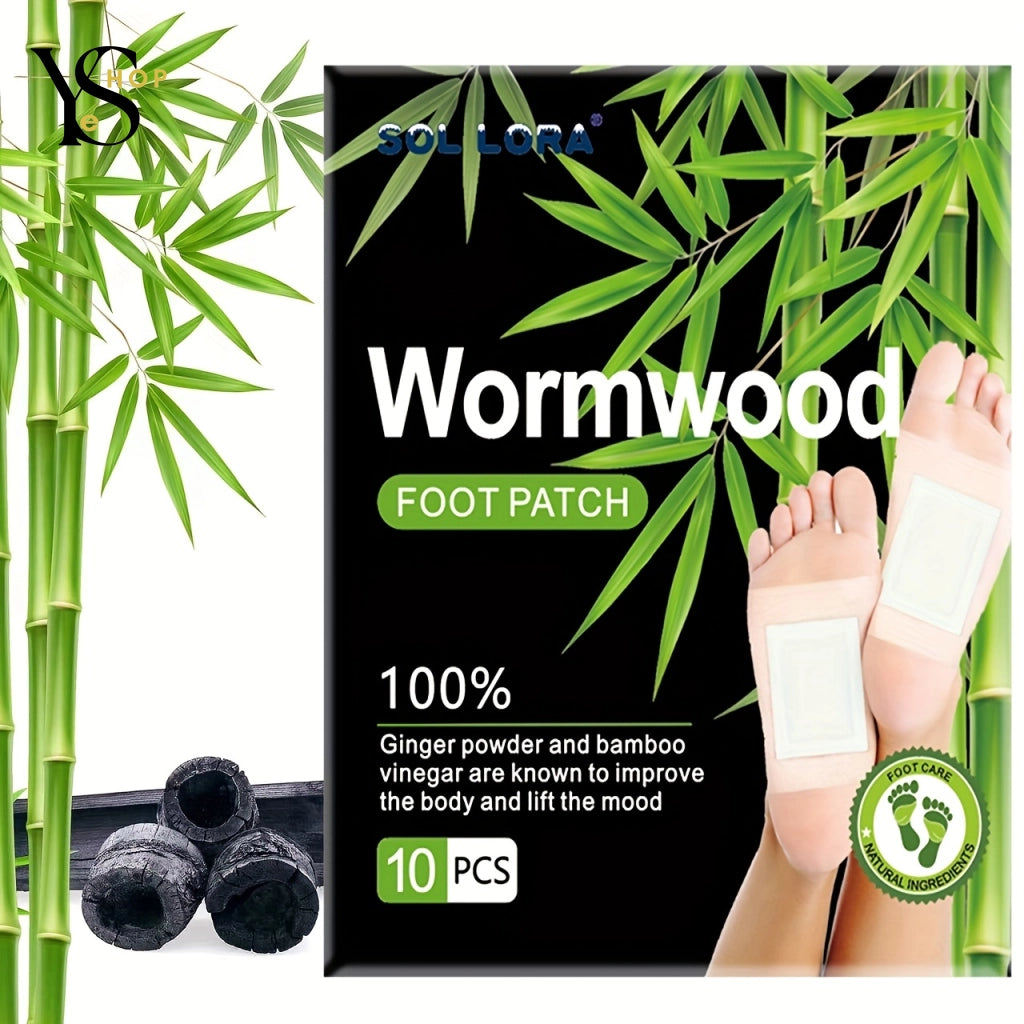 Lot de 10 tampons pour les pieds à l'absinthe et au gingembre – Extrait de bambou naturel pour un nettoyage en profondeur | YeuroShop