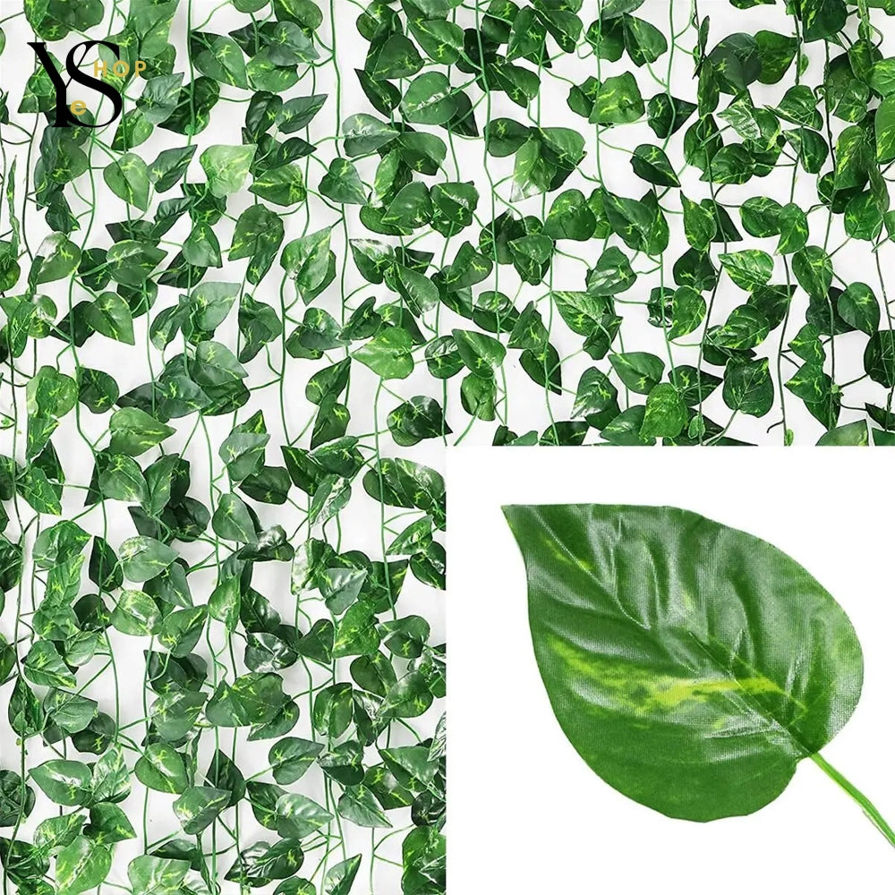 10/2M Artificial Ivy Leaf Garland - Lush Green Hanging Vines for Outdoor & Indoor Décor, Perfect for Home, Party, and DIY Projects.