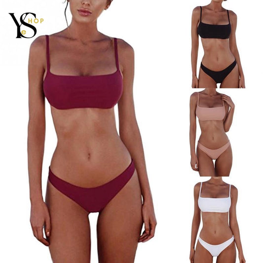 Lusinghiero e sexy: set bikini brasiliano per donna – costume da bagno a fascia taglie forti con supporto push-up | YeuroShop