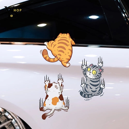 Ajoutez une touche de fantaisie avec nos autocollants de voiture cool et amusants – Adorables chats de dessin animé pour voitures, motos et plus encore.