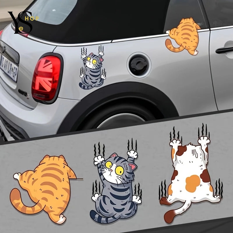 Ajoutez une touche de fantaisie avec nos autocollants de voiture cool et amusants – Adorables chats de dessin animé pour voitures, motos et plus encore.