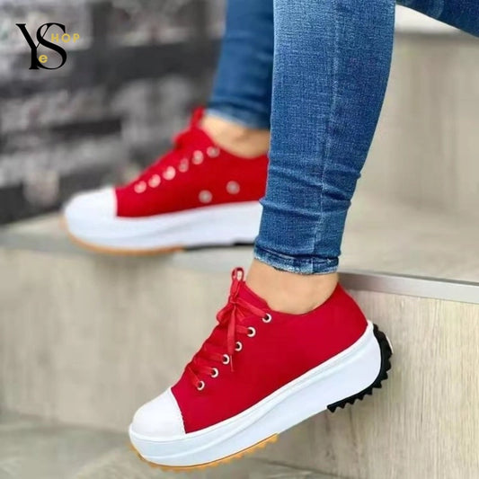 Make Your Mark with Trendy Women's Casual Sneakers – Lace-Up Tennis Shoes for Plus Sizes and Summer Comfort | YeuroShop