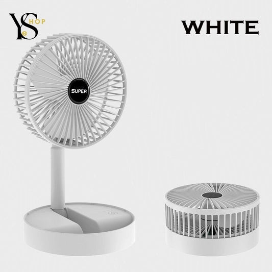 Rămâneți rece oriunde cu ventilatorul nostru portabil cu suport telescopic – Ventilator USB pliabil de 6 inchi cu baterie reîncărcabilă, 3 viteze, ultra silențios și înălțime reglabilă | YeuroShop