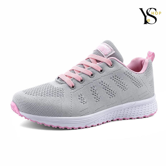 Zapatos casuales para mujer: zapatillas planas de malla transpirable que combinan moda y comodidad para caminar y trotar | YeuroShop