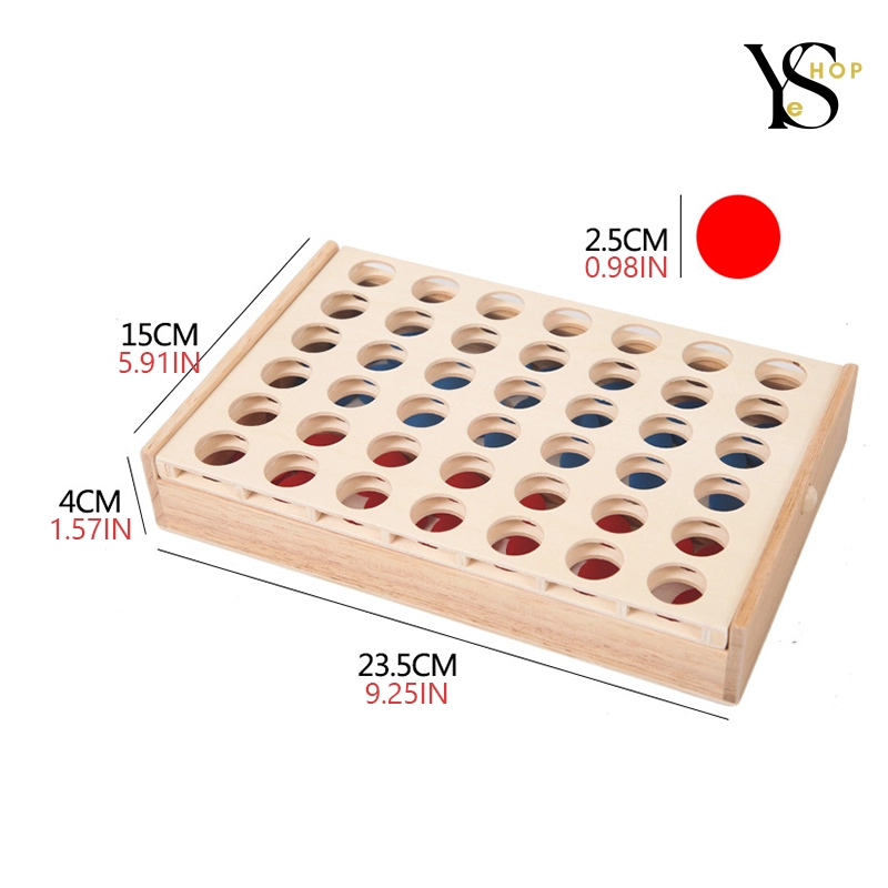 Rivivi i momenti divertenti in famiglia con il nostro classico gioco Connect Four in legno blu e rosso, perfetto per riunioni di famiglia, feste e viaggi | YeuroShop