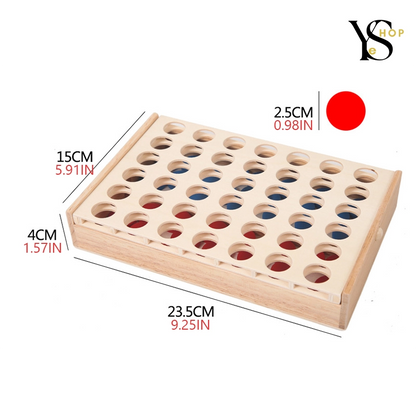 Rivivi i momenti divertenti in famiglia con il nostro classico gioco Connect Four in legno blu e rosso, perfetto per riunioni di famiglia, feste e viaggi | YeuroShop