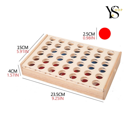 Recupere los momentos divertidos en familia con nuestro clásico juego Connect Four de madera azul y rojo: perfecto para reuniones familiares, fiestas y viajes | YeuroShop