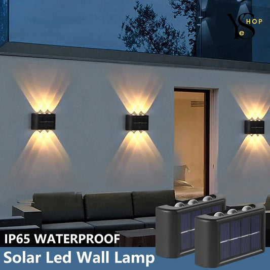 Trendige Solar-Wandlampe | Wasserdichtes Auf- und Ablicht für den Außenbereich für Haus und Garten | YeuroShop