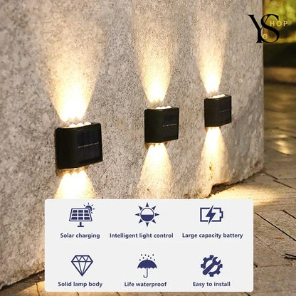 Trendy Solar Wall Lamp | Waterproof Outdoor Up and Down Light for Home and Garden | YeuroShop