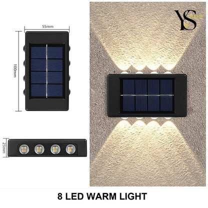 Lampe murale solaire tendance | Lampe d'extérieur étanche vers le haut et vers le bas pour la maison et le jardin | YeuroShop