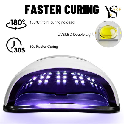 Trendiger 320 W LED-UV-Nageltrockner | Professionelles Gel-Nagellack-Licht mit Auto-Sensor | YeuroShop