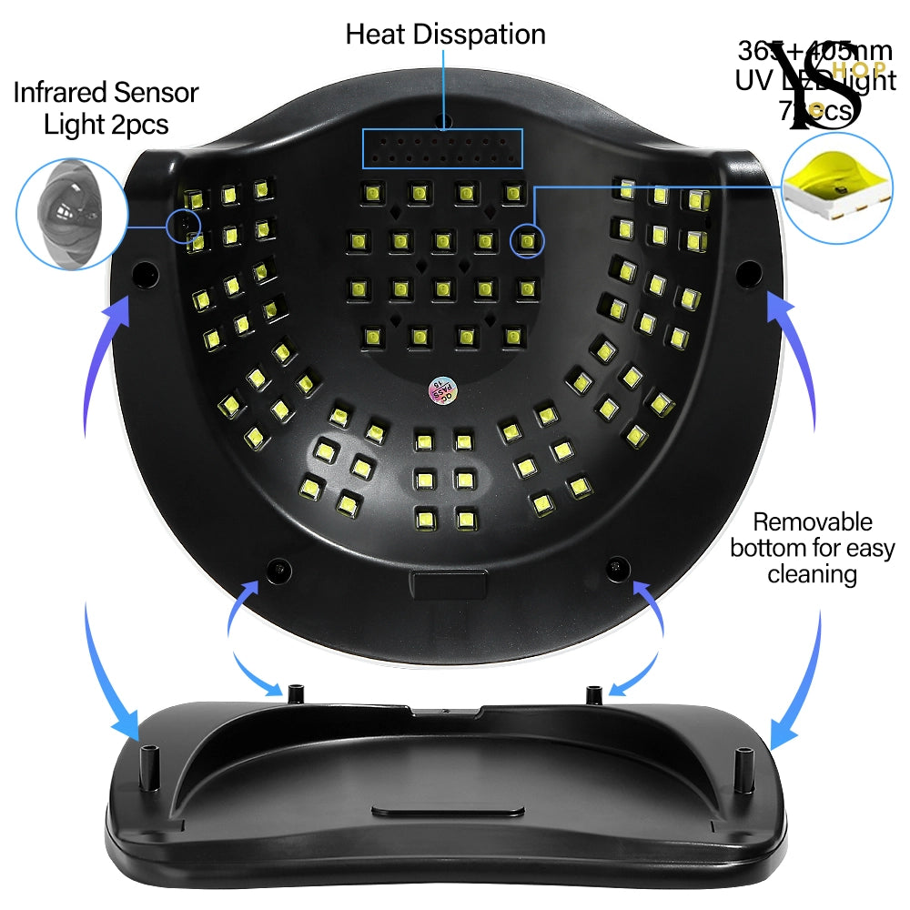 Modna suszarka do paznokci LED UV 320W | Profesjonalna lampa do lakierów żelowych z automatycznym czujnikiem | YeuroShop