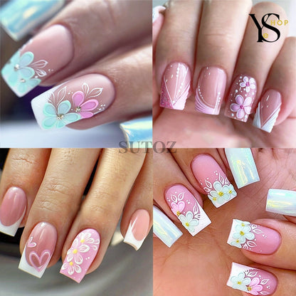 Esalta la tua nail art con adesivi floreali colorati 5D: adesivi vivaci con farfalle e rose per la primavera e l'estate | YeuroShop