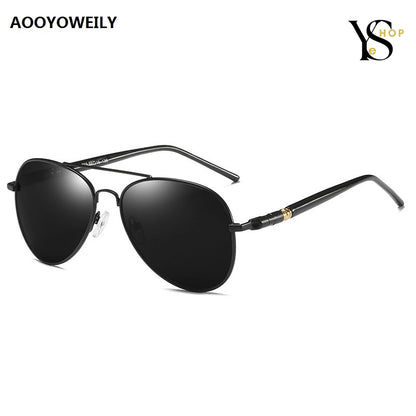 Descubra la elegancia con nuestras gafas de sol polarizadas estilo aviador negras vintage: gafas de sol de lujo con protección UV400 para hombres y mujeres | YeuroShop