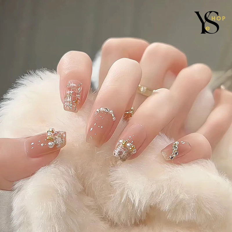 Adopte la elegancia con 24 uñas postizas rosas con diseño de mariposa con pegamento y herramientas para un estilo sin esfuerzo | YeuroShop