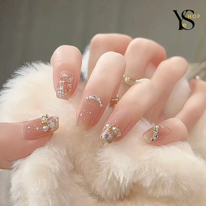 Adoptez l'élégance avec 24 faux ongles roses à coller - Motif papillon avec colle et outils pour un style sans effort | YeuroShop