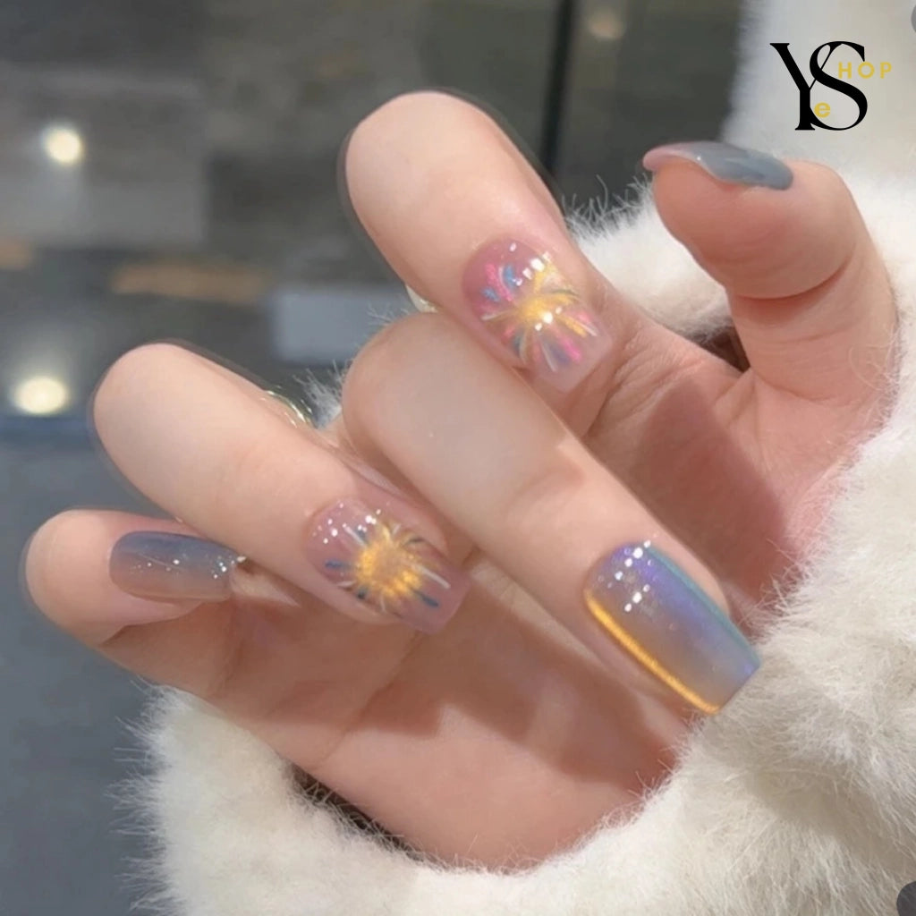 Adoptez l'élégance avec 24 faux ongles roses à coller - Motif papillon avec colle et outils pour un style sans effort | YeuroShop