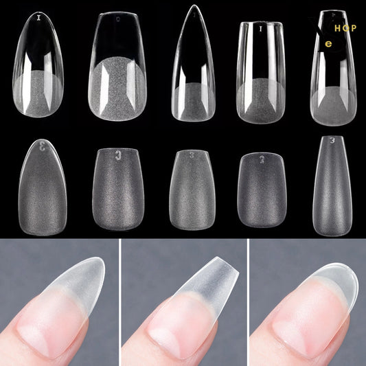 120pcs Matte Oval Almond Press-On Nail Tips - Soft Full Cover Fake Nails for a Chic, Effortless Manicure.