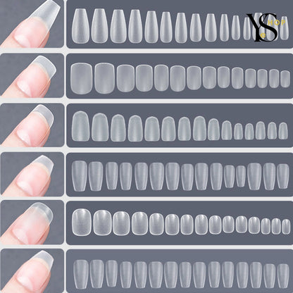 120pcs Matte Oval Almond Press-On Nail Tips - Soft Full Cover Fake Nails for a Chic, Effortless Manicure.