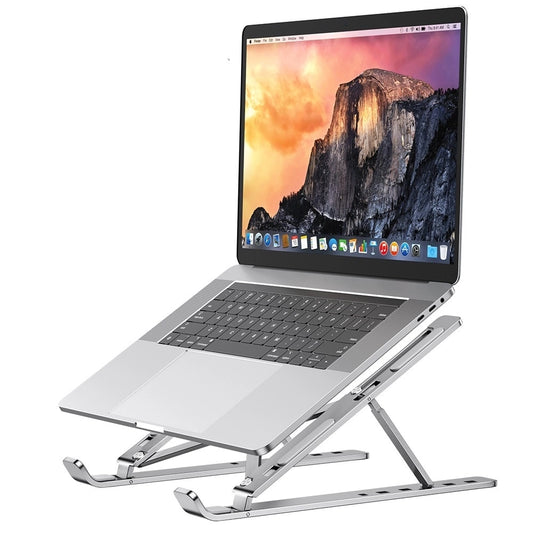 Optimieren Sie Ihren Arbeitsplatz mit unserem tragbaren Laptopständer aus Aluminium – faltbare Unterstützung für MacBook und PC | YeuroShop