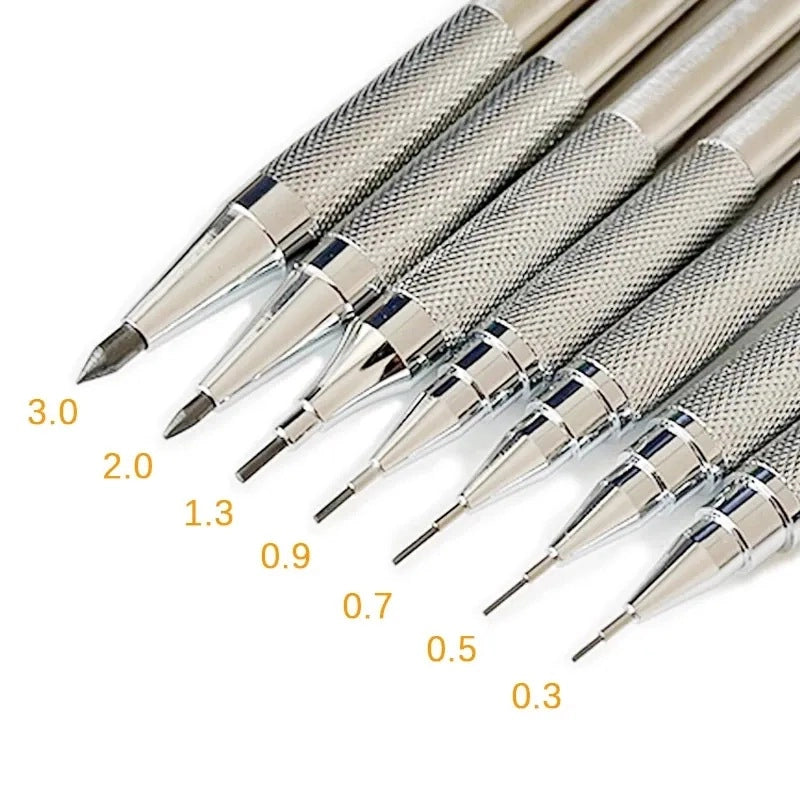 Professional Metal Mechanical Pencil for Sketching - 0.3/0.5/0.7/0.9/1.3/2.0/3.0mm | YeuroShop