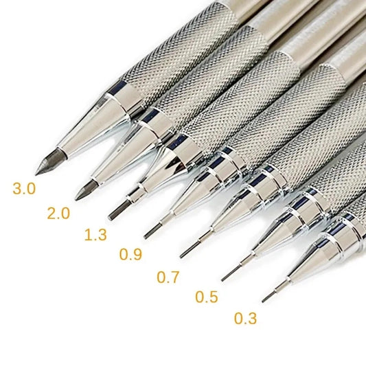 Lápiz mecánico de metal profesional para bocetos: 0,3/0,5/0,7/0,9/1,3/2,0/3,0 mm | YeuroShop