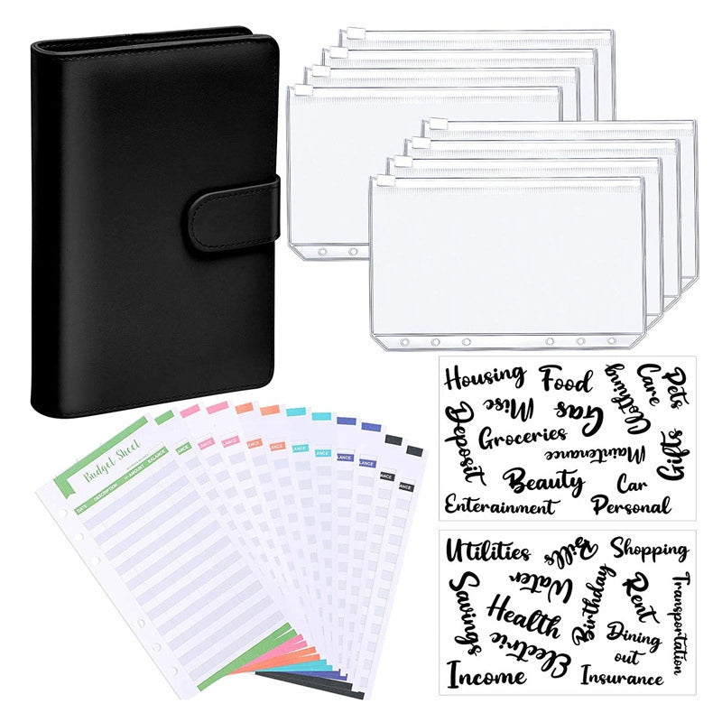 A6 Budget Planner with 8 Zipper Envelopes and Stickers – Cash System Organizer | YeuroShop