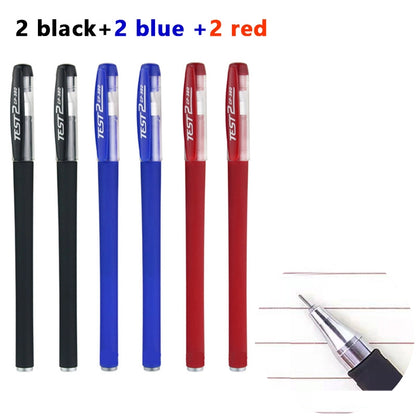 Juego de bolígrafos de gel con recargas, color negro, azul y rojo, diseño de estilo japonés y punta redonda de 0,5 mm | YeuroShop