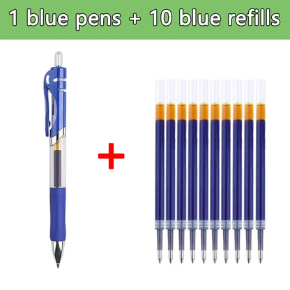 Gel Pens Set Black Blue Red with Refills – Japanese Style Design and 0.5mm Bullet Tip | YeuroShop