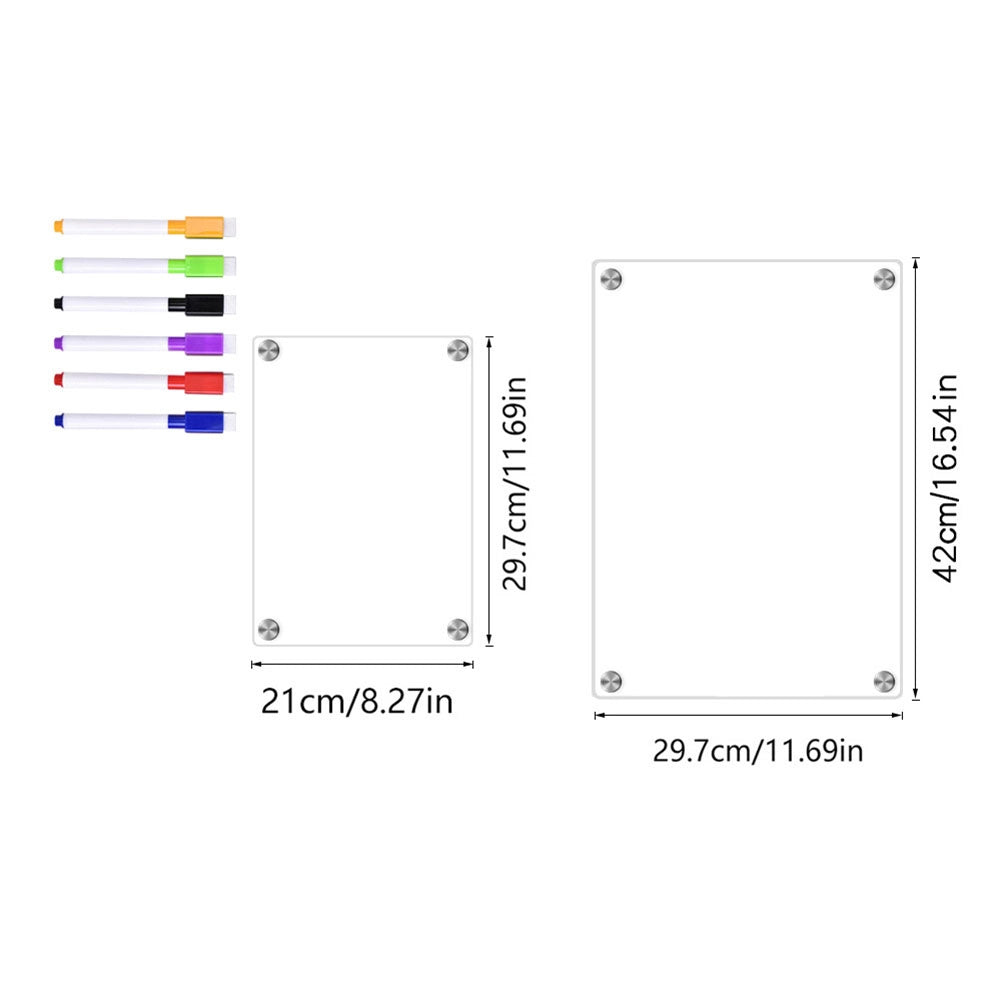 Calendar magnetic acrilic transparent – Tablă de ștergere uscată lunară și săptămânală | YeuroShop