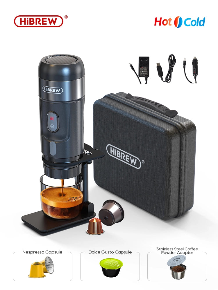 Cafetera portátil para el coche y el hogar: cafetera espresso de 12 V CC, compatible con cápsulas Dolce & Coffee Powder de Nespresso | YeuroShop