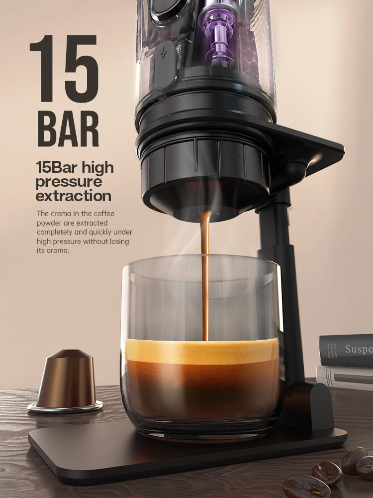 Aparat de cafea portabil pentru mașină și casă – espressor DC12V, compatibil cu capsule Nespresso Dolce și pudră de cafea | YeuroShop