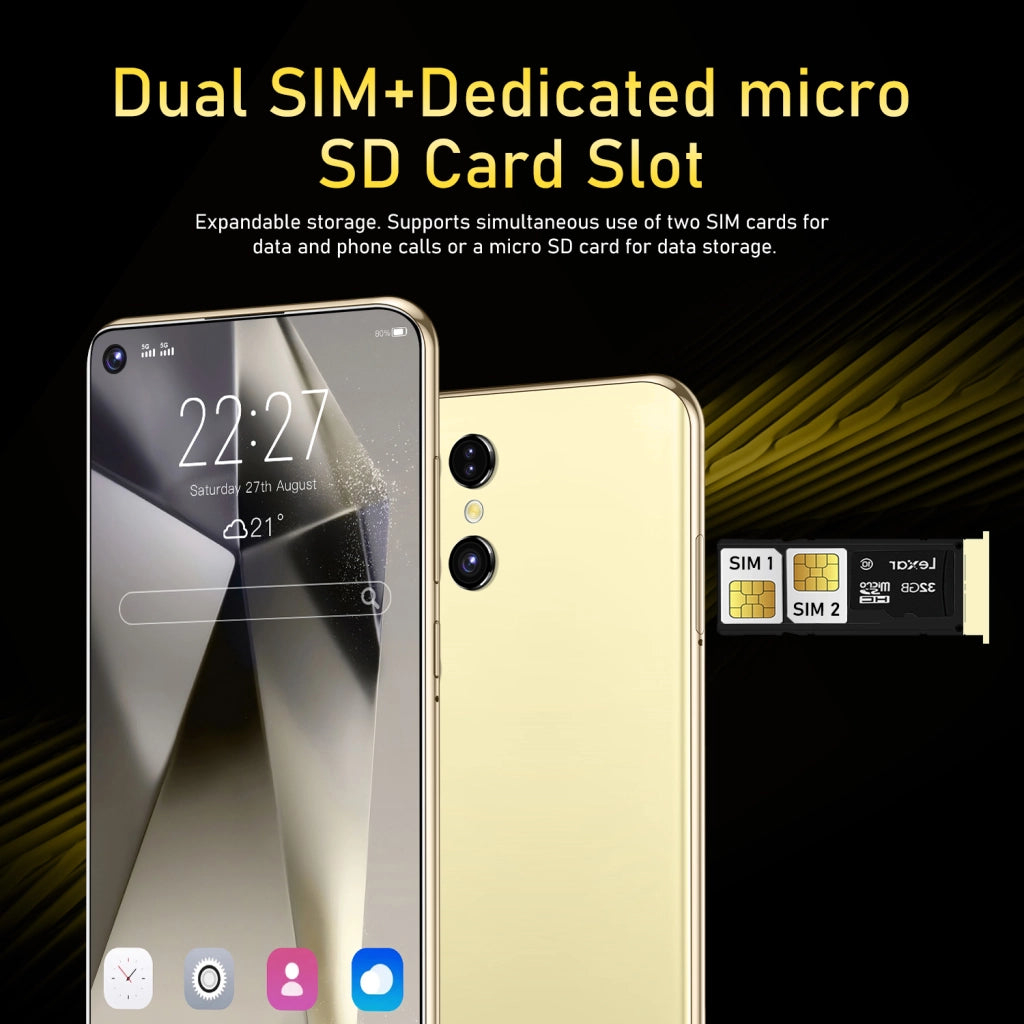 Smartfon 5G 7,3-calowy Android 14 – Snapdragon 8 Gen 3, 10 rdzeni, Dual SIM, bateria 7800 mAh | YeuroShop