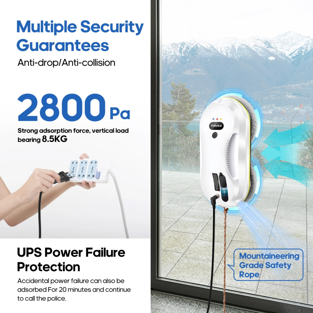 Automatic Window Cleaner with Water Spray - Household Glass Wiper Robot Vacuum Cleaner | YeuroShop