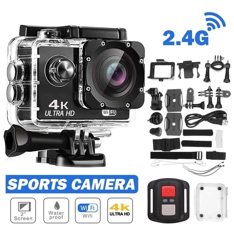 Cámara de acción Ultra HD 4K/30 fps con WiFi y carcasa impermeable | YeuroShop