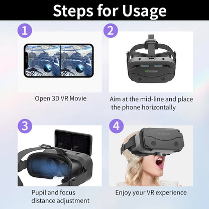 VR Glasses Virtual Reality Headset with 3D Lenses | YeuroShop