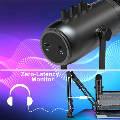 Microphone de podcast professionnel USB avec perche | YeuroShop