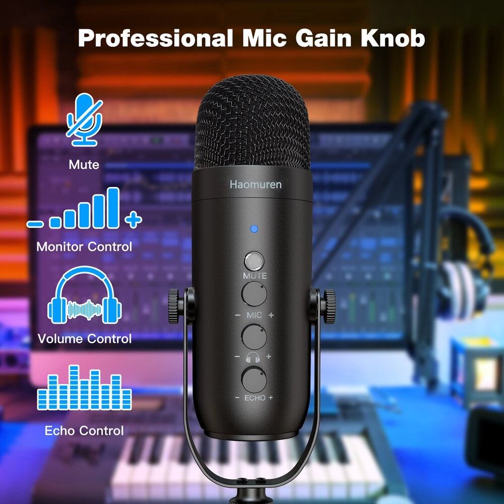 Microphone de podcast professionnel USB avec perche | YeuroShop