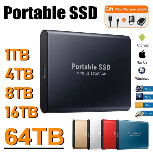 Disco rigido esterno portatile 1 TB/2 TB USB3.1 ad alta velocità SSD 500 GB | YeuroShop