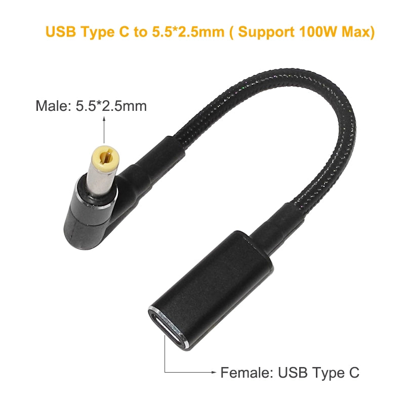 100W Type C to Universal Notebook Adapter with DC Jack and USB-C Charging Cable | YeuroShop