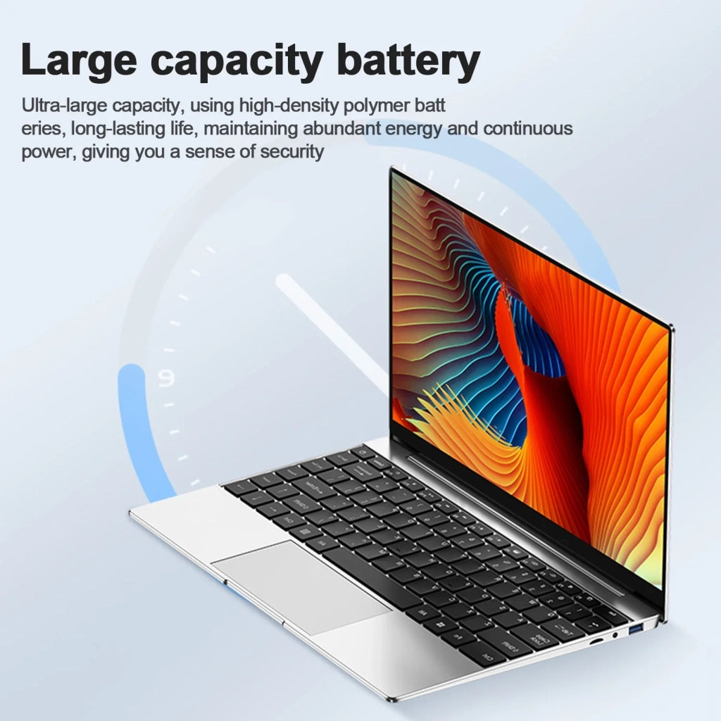 14.1 Inch Ultra-Slim Laptop | 16GB RAM | 2TB SSD | Intel N3700 | 1920x1080 Display | Windows 11 Pro | YeuroShop