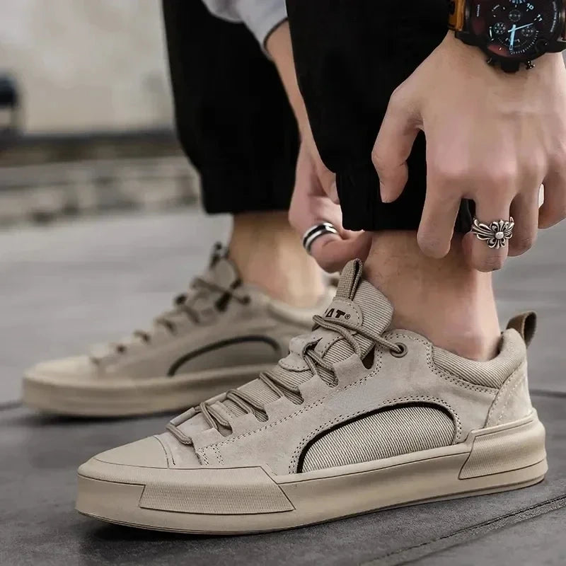 Scarpe casual alte in pelle da uomo di tendenza – Nuove sneakers nere con plateau per uomo | YeuroShop