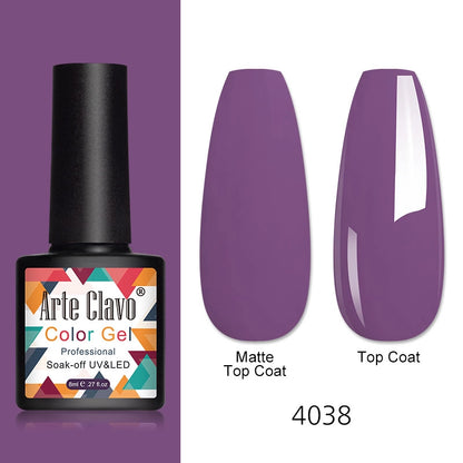 Arte Clavo 8ml Gel Nail Polish – Matte Top & Base Coat, LED Soak Off, Black & White Hybrid Varnish | YeuroShop