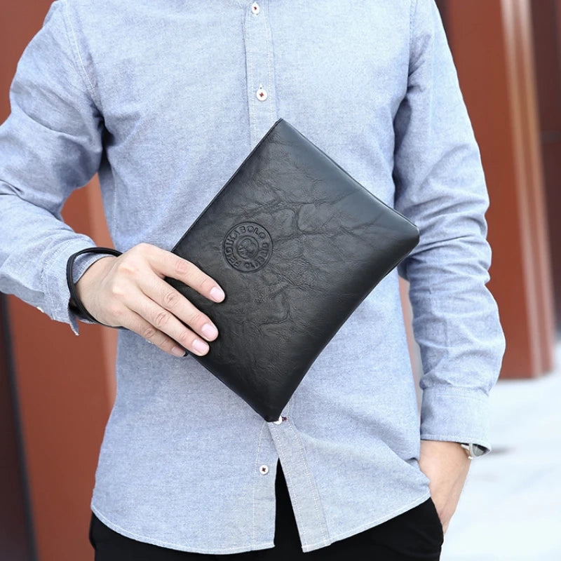 Große Clutch im Business-Stil für Herren – Weiche PU-Leder-Handgelenktasche | YeuroShop