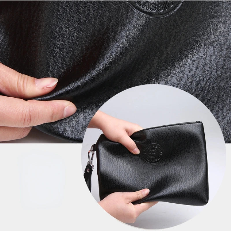 Men's Business Style Large Clutch Wallet – Soft PU Leather Wristlet Bag | YeuroShop