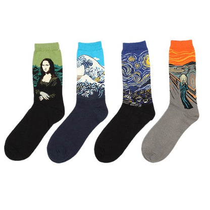 Retro Van Gogh Art Socks – Kolekcja Jesień Zima, Zabawne Skarpetki dla Mężczyzn i Kobiet | YeuroShop