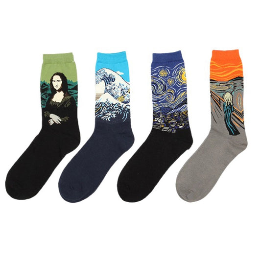 Calcetines retro con motivos artísticos de Van Gogh – Colección otoño-invierno, calcetines divertidos para hombre y mujer | YeuroShop