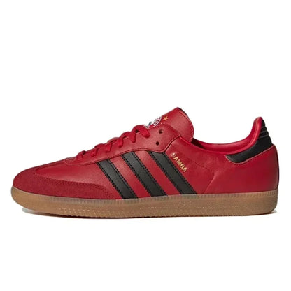 Scarpe da skateboard Adidas Originals Samba Low Unisex in pelle verde martellata | YeuroShop